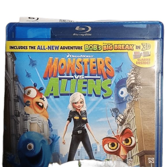 Monsters Vs Aliens Animated Blu Ray DVD 3D Movie Disc Kids Children Family - Picture 2 of 5